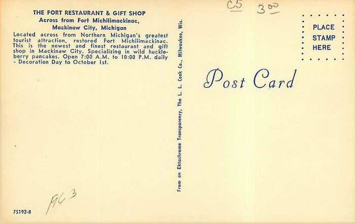 The Fort Restaurant & Gift Shop - Old Postcard (newer photo)